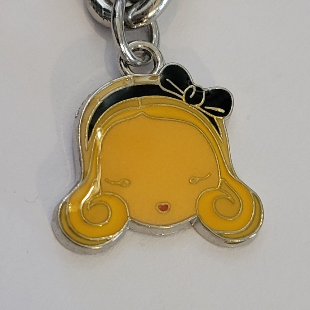Harajuku Lovers Enamel Charm Bangle Bracelet Chunky Gwen Stefani 5 Doll Charms - Picture 4 of 10